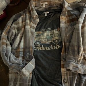 Great for fall ladies! Flannel and shirt